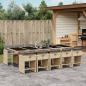 Preview: ARDEBO.de - 11-tlg. Garten-Essgruppe mit Kissen Beigemischung Poly Rattan