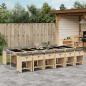 Preview: ARDEBO.de - 13-tlg. Garten-Essgruppe mit Kissen Beigemischung Poly Rattan