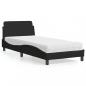 Preview: ARDEBO.de - Bett mit Matratze Schwarz 90x190 cm Stoff