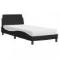 Preview: Bett mit Matratze Schwarz 90x190 cm Stoff