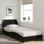 Preview: Bett mit Matratze Schwarz 90x190 cm Stoff