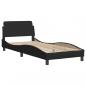 Preview: Bett mit Matratze Schwarz 90x190 cm Stoff