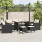 Preview: ARDEBO.de - 6-tlg. Garten-Sofagarnitur mit Kissen Schwarz Poly Rattan