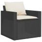 Preview: 6-tlg. Garten-Sofagarnitur mit Kissen Schwarz Poly Rattan