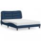 Preview: ARDEBO.de - Bett mit Matratze Blau 120x200 cm Stoff