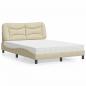 Preview: ARDEBO.de - Bett mit Matratze Creme 140x190 cm Stoff