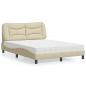 Preview: ARDEBO.de - Bett mit Matratze Creme 140x200 cm Stoff