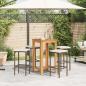 Preview: 5-tlg. Gartenbar-Set Braun Massivholz Akazie und Poly Rattan