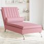 Preview: ARDEBO.de - Massage-Chaiselongue mit Nackenrolle Rosa Samt