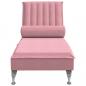 Preview: Massage-Chaiselongue mit Nackenrolle Rosa Samt