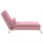 Preview: Massage-Chaiselongue mit Nackenrolle Rosa Samt