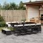 Preview: ARDEBO.de - 13-tlg. Garten-Essgruppe mit Kissen Schwarz Poly Rattan