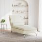 Preview: Massage-Chaiselongue mit Nackenrolle Creme Samt