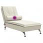 Preview: Massage-Chaiselongue mit Nackenrolle Creme Samt