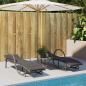 Preview: Sonnenliegen 2 Stk. mit Tisch Grau Poly Rattan