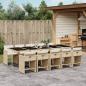 Preview: ARDEBO.de - 11-tlg. Garten-Essgruppe mit Kissen Beige Poly Rattan