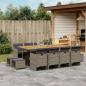 Preview: ARDEBO.de - 13-tlg. Garten-Essgruppe mit Kissen Grau Poly Rattan