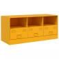 Preview: TV-Schrank Senfgelb 99x39x44 cm Stahl