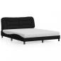 Preview: ARDEBO.de - Bett mit Matratze Schwarz 160x200 cm Stoff