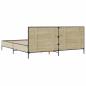 Preview: Bettgestell Sonoma-Eiche 200x200 cm Holzwerkstoff und Metall