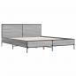 Preview: Bettgestell Grau Sonoma 135x190 cm Holzwerkstoff und Metall