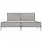 Preview: Bettgestell Grau Sonoma 135x190 cm Holzwerkstoff und Metall