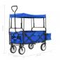 Preview: Klappbarer Handwagen mit Sonnendach Stahl Blau