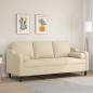 Preview: ARDEBO.de - 3-Sitzer-Sofa mit Zierkissen Creme 180 cm Stoff