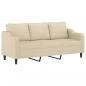 Preview: 3-Sitzer-Sofa mit Zierkissen Creme 180 cm Stoff