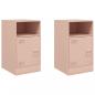 Preview: Nachttische 2 Stk. Rosa 34,5x39x62 cm Stahl