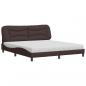 Preview: ARDEBO.de - Bett mit Matratze Dunkelbraun 180x200 cm Stoff