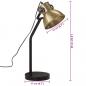 Preview: Schreibtischlampe 25 W Antik-Messing 17x17x60 cm E27