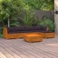 Preview: ARDEBO.de - 6-tlg. Garten-Lounge-Set mit Kissen Massivholz Akazie