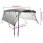 Preview: 4-Bow Bimini-Top mit Mesh-Seitenteilen 243x(185-198)x137 cm