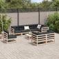 Preview: 9-tlg. Garten-Sofagarnitur mit Kissen Massivholz Kiefer