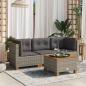 Preview: ARDEBO.de - Gartensofa mit Kissen 3-Sitzer Grau Poly Rattan