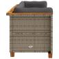 Preview: Gartensofa mit Kissen 3-Sitzer Grau Poly Rattan