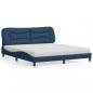 Preview: ARDEBO.de - Bett mit Matratze Blau 180x200 cm Stoff