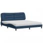 Preview: Bett mit Matratze Blau 180x200 cm Stoff