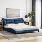 Preview: Bett mit Matratze Blau 180x200 cm Stoff