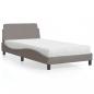 Preview: ARDEBO.de - Bett mit Matratze Taupe 100x200 cm Stoff