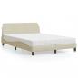 Preview: ARDEBO.de - Bett mit Matratze Creme 120x200 cm Stoff