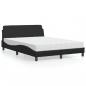 Preview: ARDEBO.de - Bett mit Matratze Schwarz 140x190 cm Kunstleder