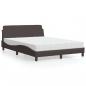 Preview: ARDEBO.de - Bett mit Matratze Dunkelbraun 140x200 cm Stoff