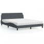 Preview: ARDEBO.de - Bett mit Matratze Dunkelgrau 160x200 cm Samt