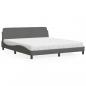 Preview: ARDEBO.de - Bett mit Matratze Dunkelgrau 180x200 cm Stoff