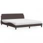 Preview: ARDEBO.de - Bett mit Matratze Dunkelbraun 180x200 cm Stoff