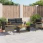 Preview: 4-tlg. Garten-Sofagarnitur mit Kissen Grau Poly Rattan