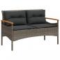 Preview: 4-tlg. Garten-Sofagarnitur mit Kissen Grau Poly Rattan