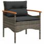 Preview: 4-tlg. Garten-Sofagarnitur mit Kissen Grau Poly Rattan